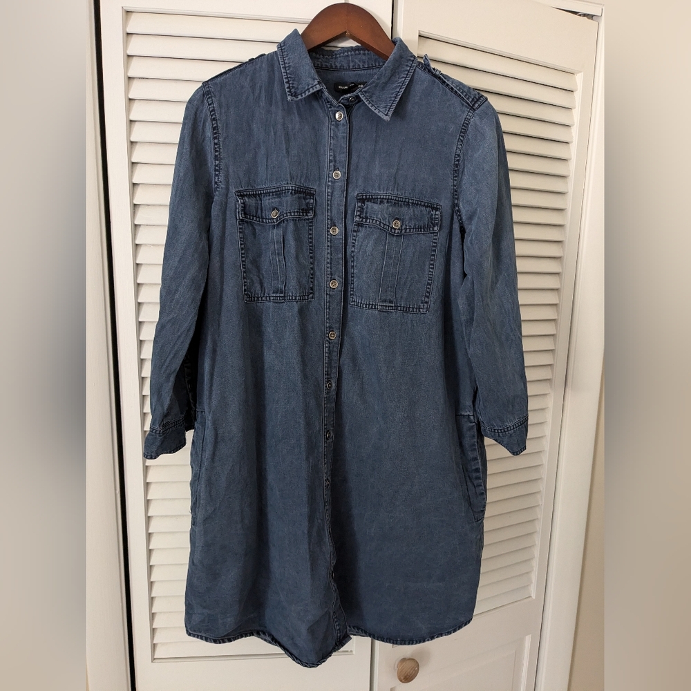 Club Monaco denim chambray shirt dress